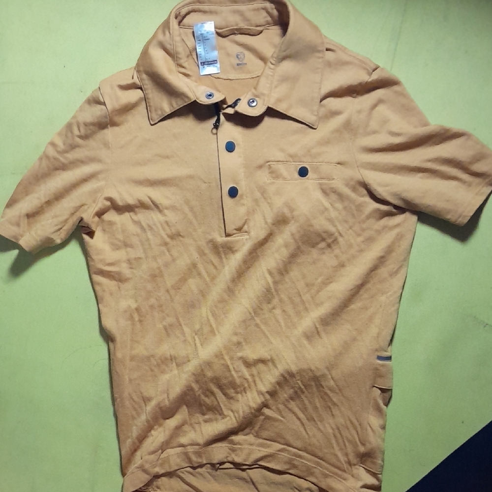 Merino Wool Bike Polo Shirt Ocre